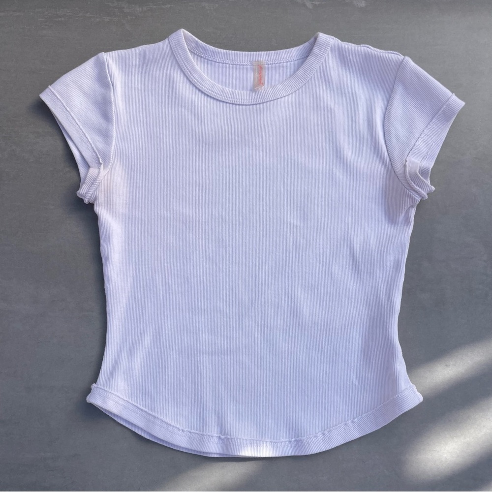 FP MOVEMENT BY FREE PEOPLE Ribbed Baby Tee White